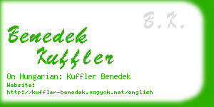 benedek kuffler business card